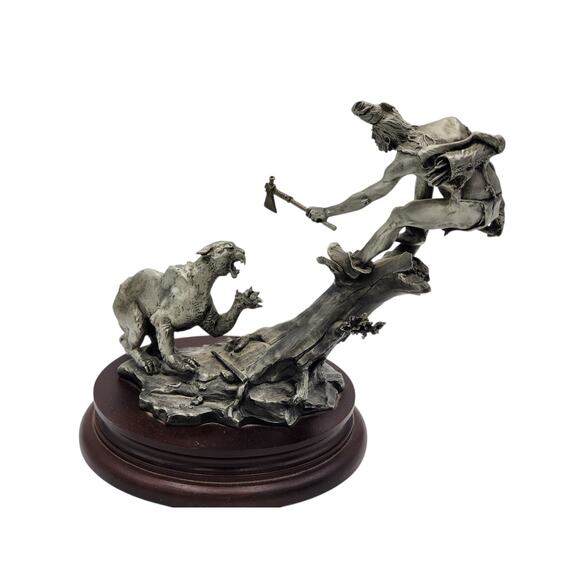 Chilmark Gros Ventre Moment of Truth Michael Boyett 82 Pewter Sculpture Western - Picture 6 of 16